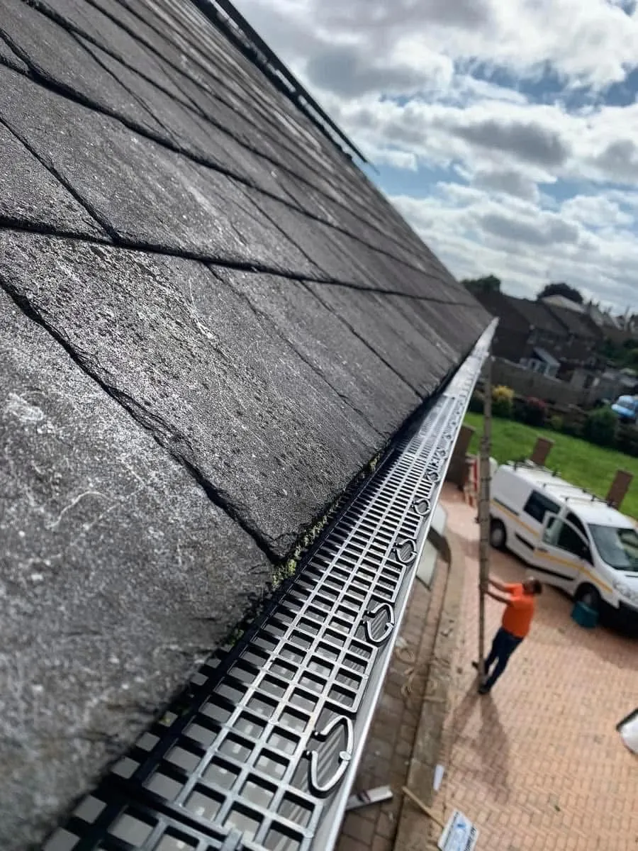 Gutter guard fitted on a slate roof in Gorran Haven
