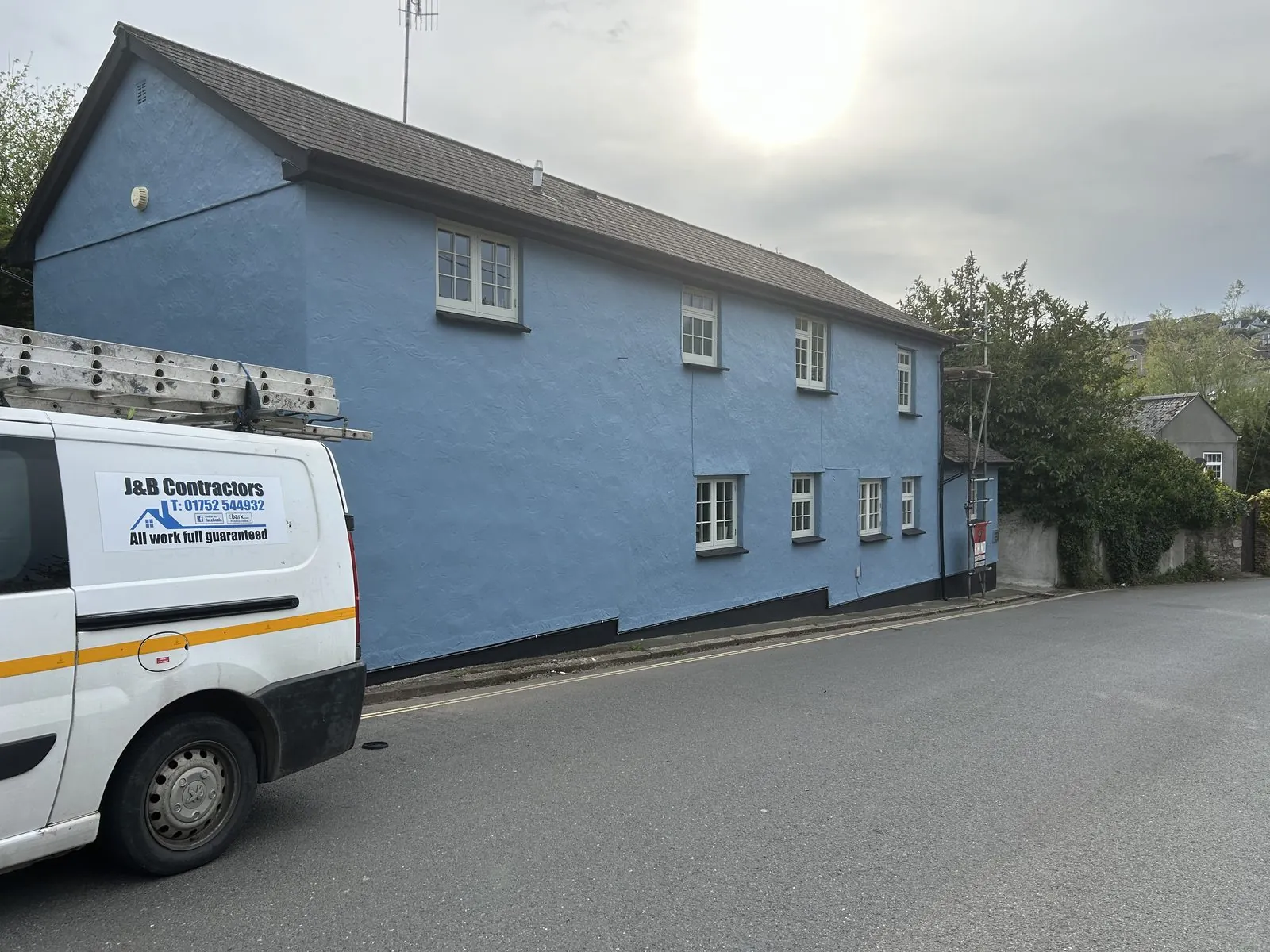 Exterior painting of a detached house in Gorran Haven